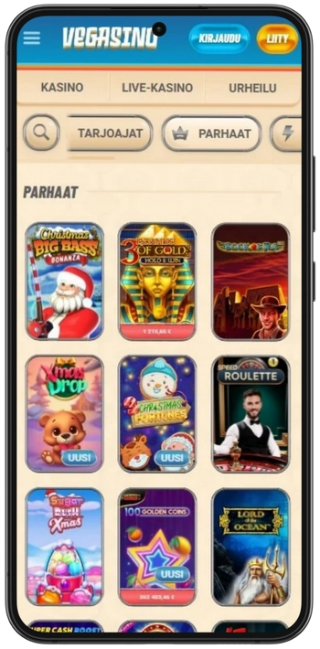 Vegasino parhaat pelit