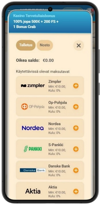 Vegasino maksujärjestelmät