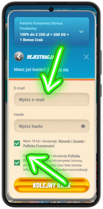 Kasyno Vegasino adres e-mail i hasło